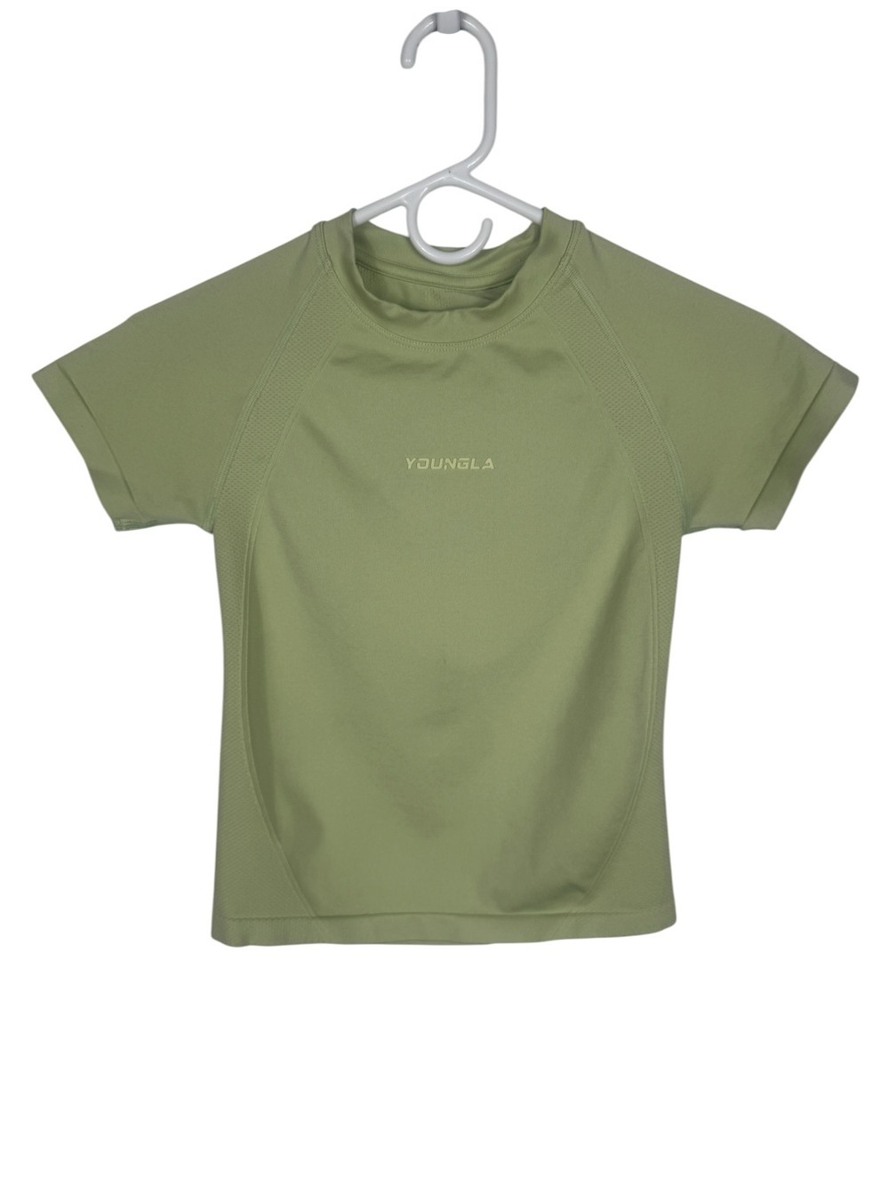 YoungLA Curve Seamless Compression Top W446, Sage Green, Size S